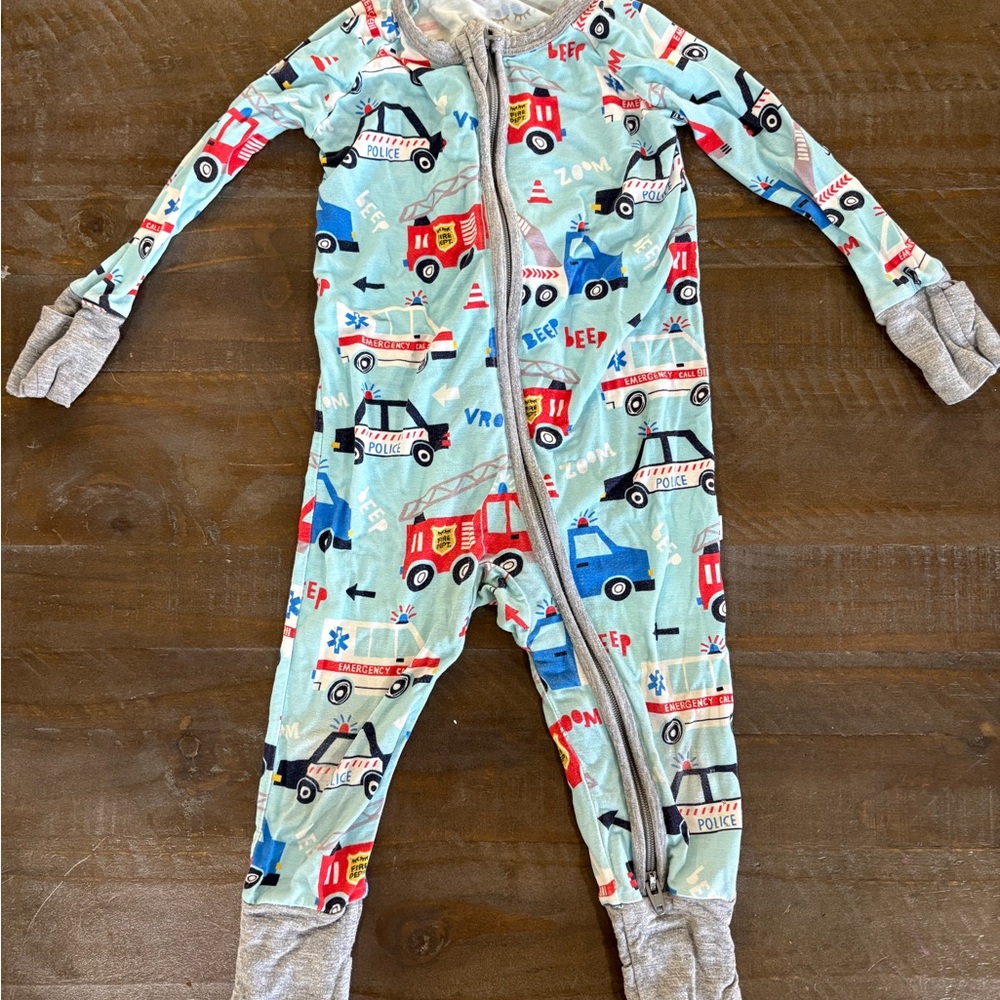 Little Sleepies First Responders Blue and Gray Kids One Piece (3-6 months)